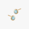 Aquamarine Bezel Studs (Pair)
