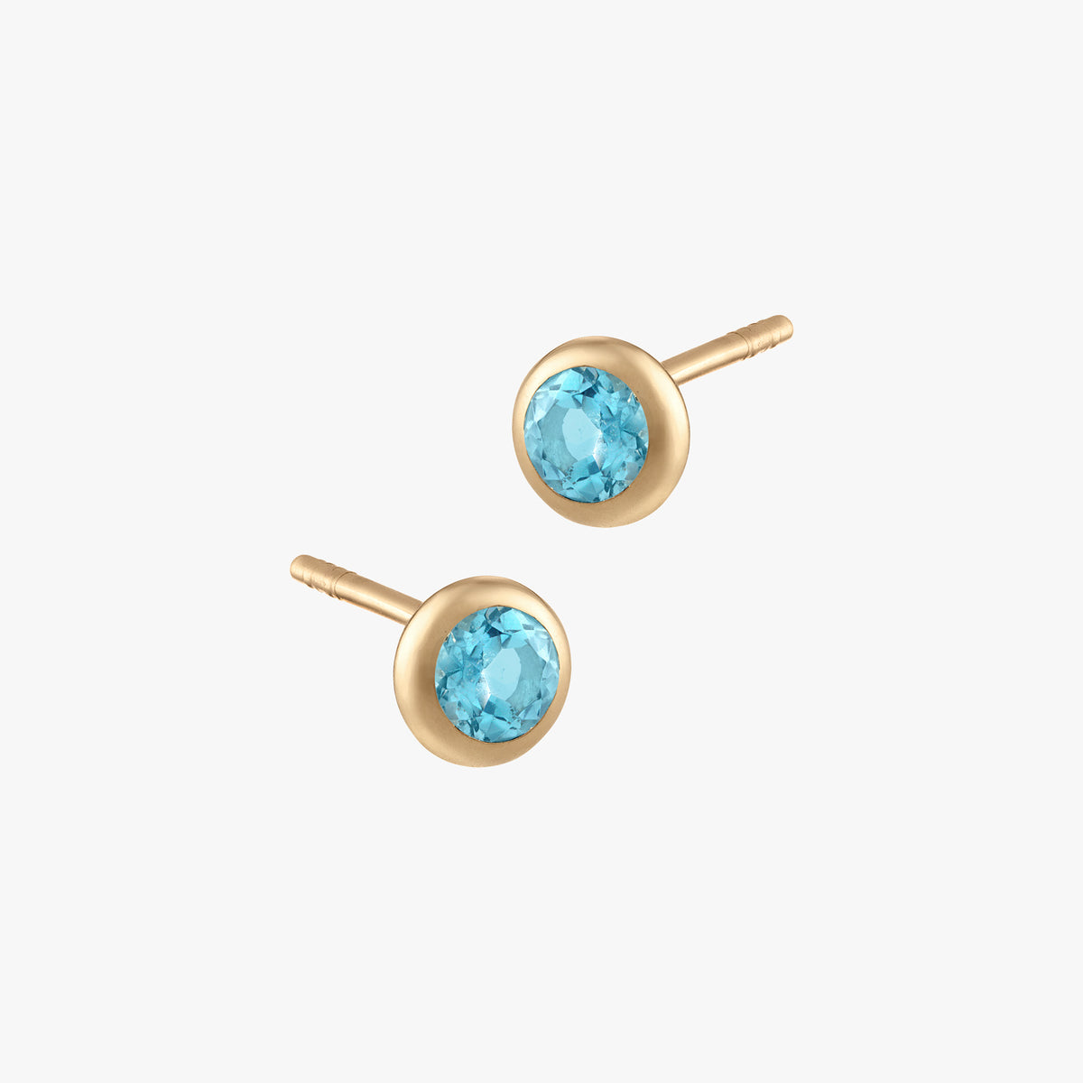 Blue Topaz Bezel Studs