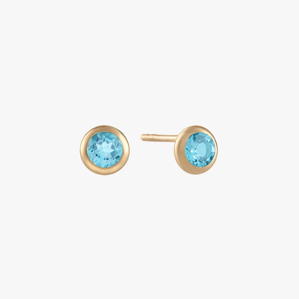 Topaz Stud Earrings | Blue 2024 post earring | Tiny Stud Earrings - Blue post earring