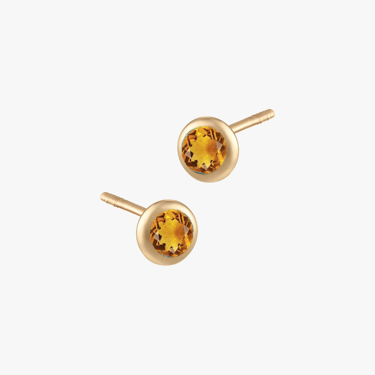 Citrine Bezel Studs