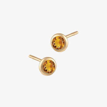 Citrine Bezel Studs (Pair)