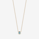 blue topaz gemstone necklace bezel set