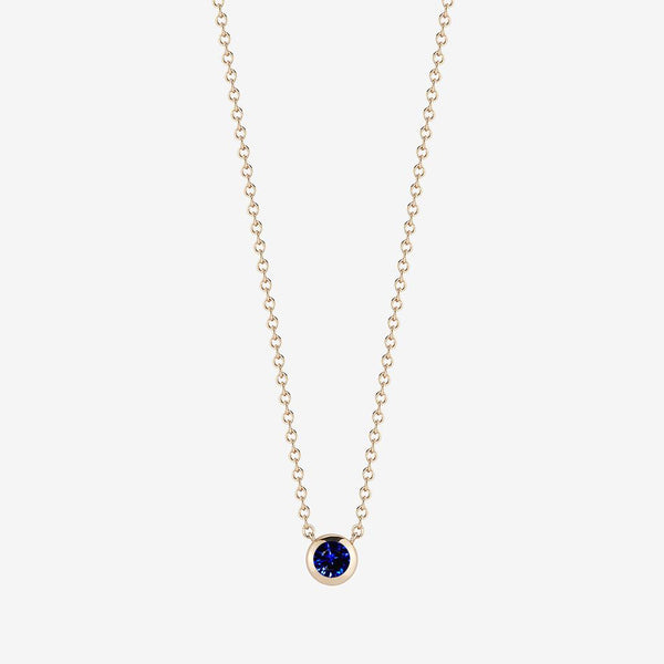 sapphire gemstone necklace bezel set