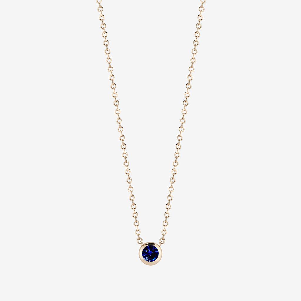 sapphire gemstone necklace bezel set