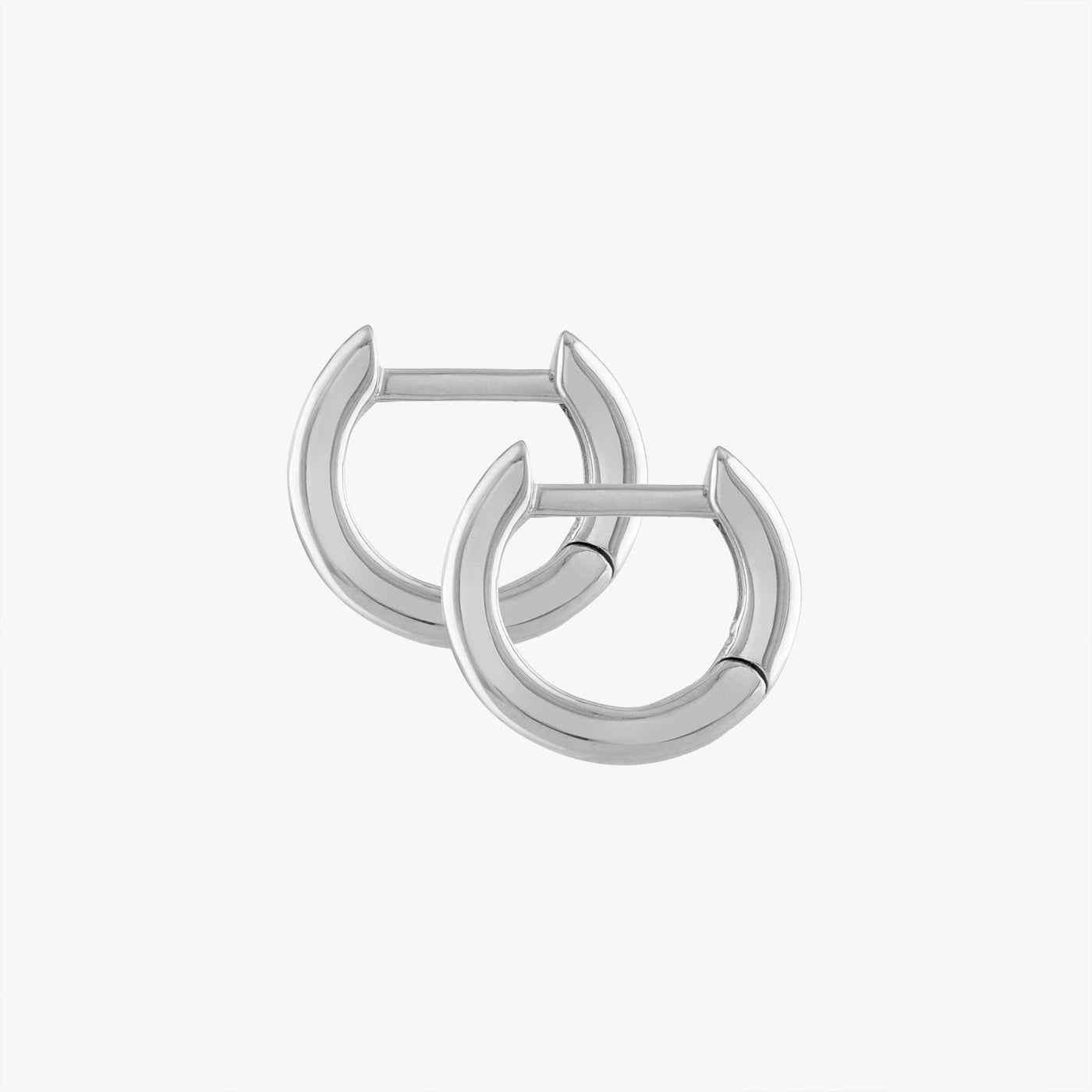 Classic Huggie Hoop Earrings Silver 