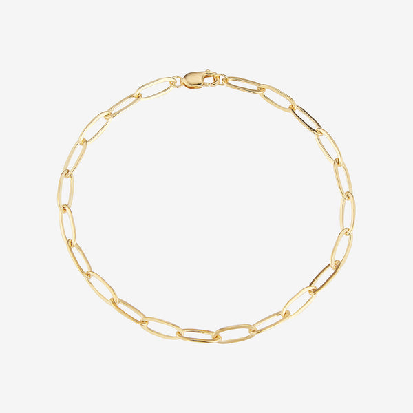 Gold-plated link necklace beaded gemstone medal - L'Atelier d'Amaya