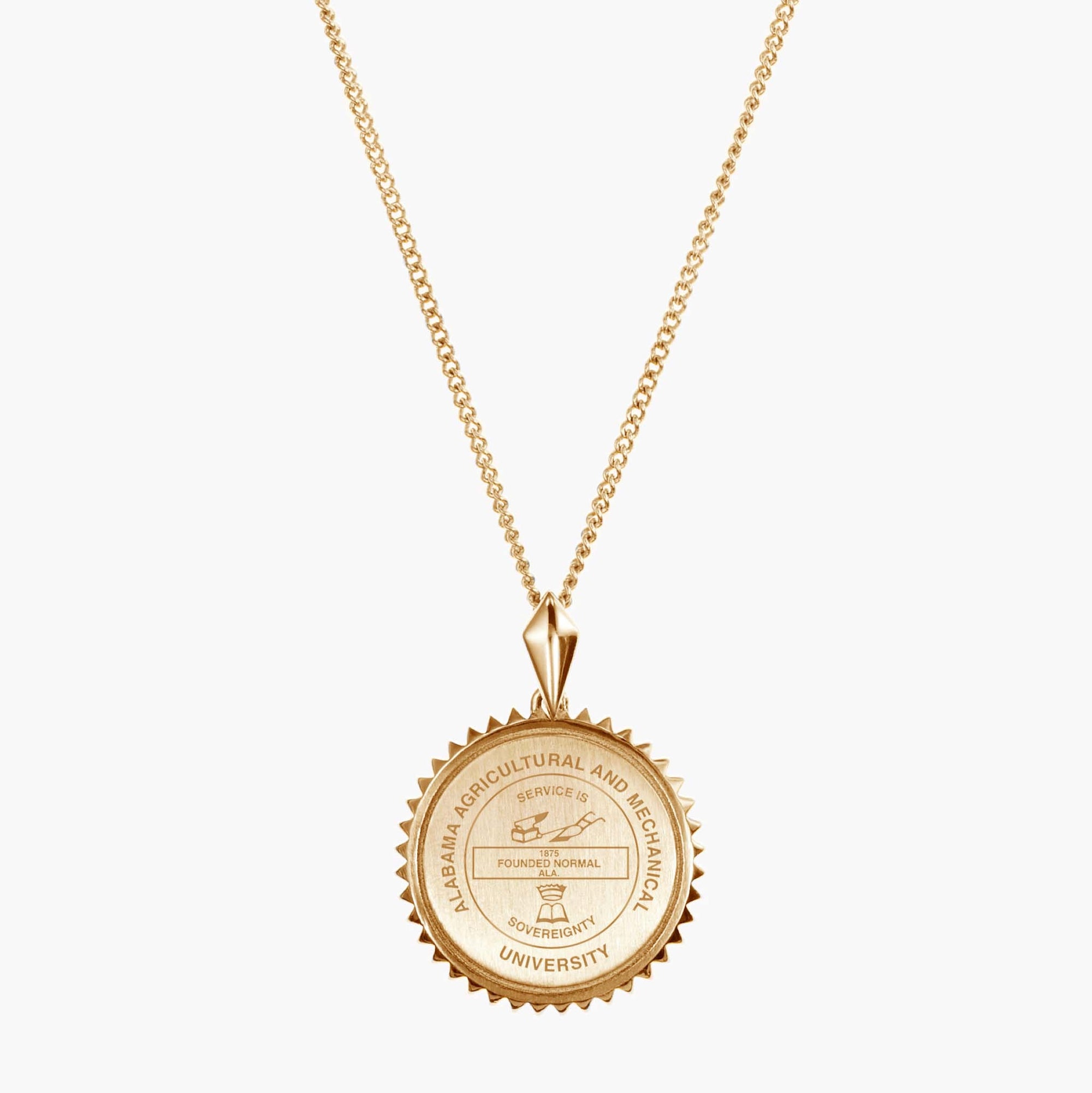 14k Gold and Gold Vermeil Alabama A&M Sunburst Necklace