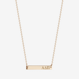 Alpha Delta Pi Horizontal Bar Necklace in Cavan Gold and 14K Gold