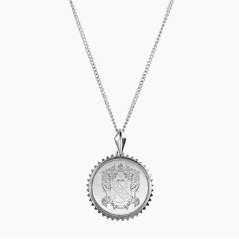 Silver Alpha Gamma Delta Sunburst Crest Necklace