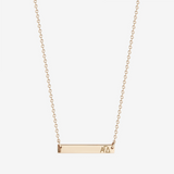 Alpha Gamma Delta Horizontal Bar Necklace in Cavan Gold and 14K Gold