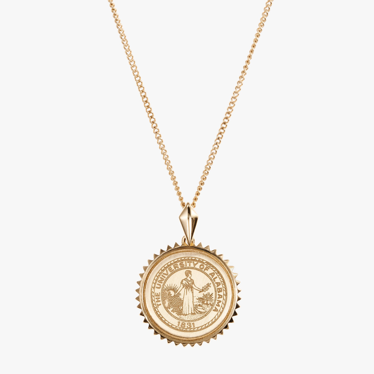 14K Gold and Cavan Gold University of Alabama Sunburst Necklace