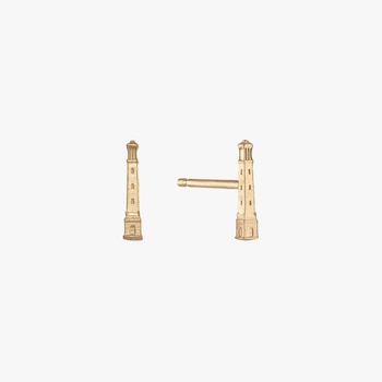 Alabama Denny Chimes Stud Earrings Pair Gold 