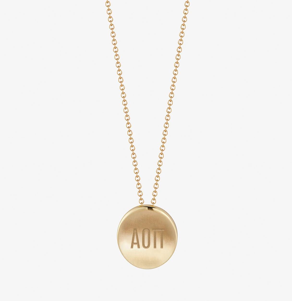 Alpha Omicron Pi Letters Necklace