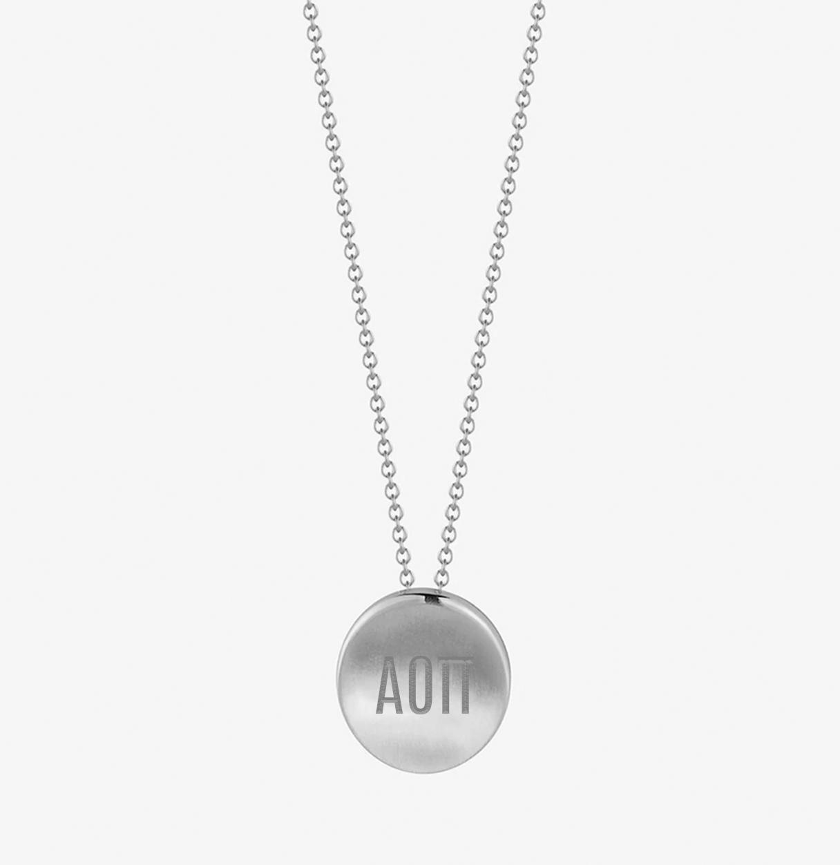Alpha Omicron Pi Letters Necklace