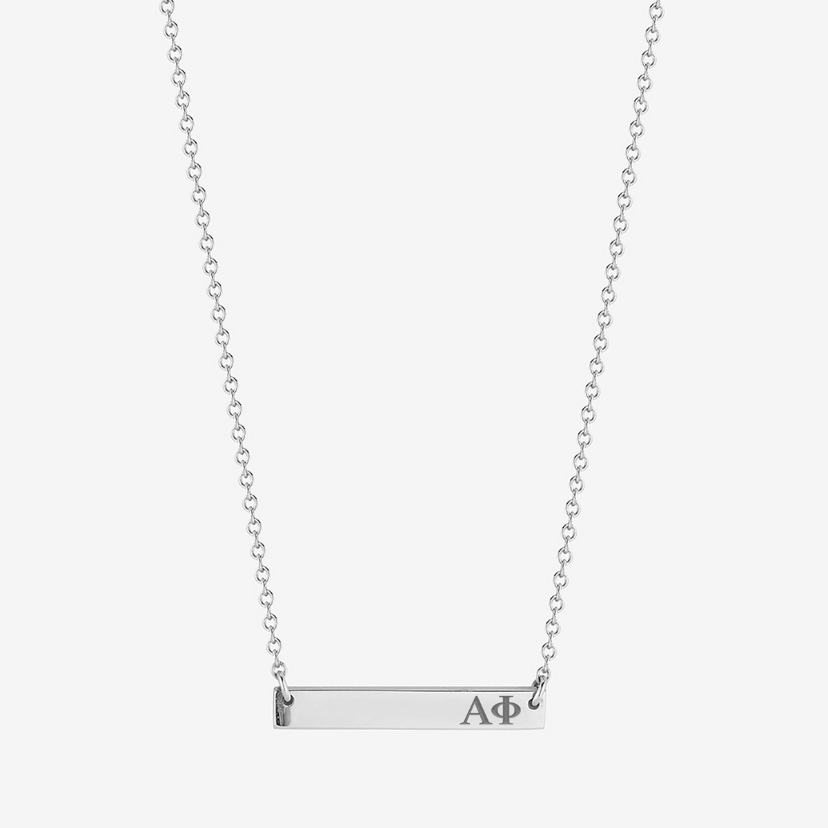 Alpha Phi Horizontal Bar Necklace in Sterling Silver