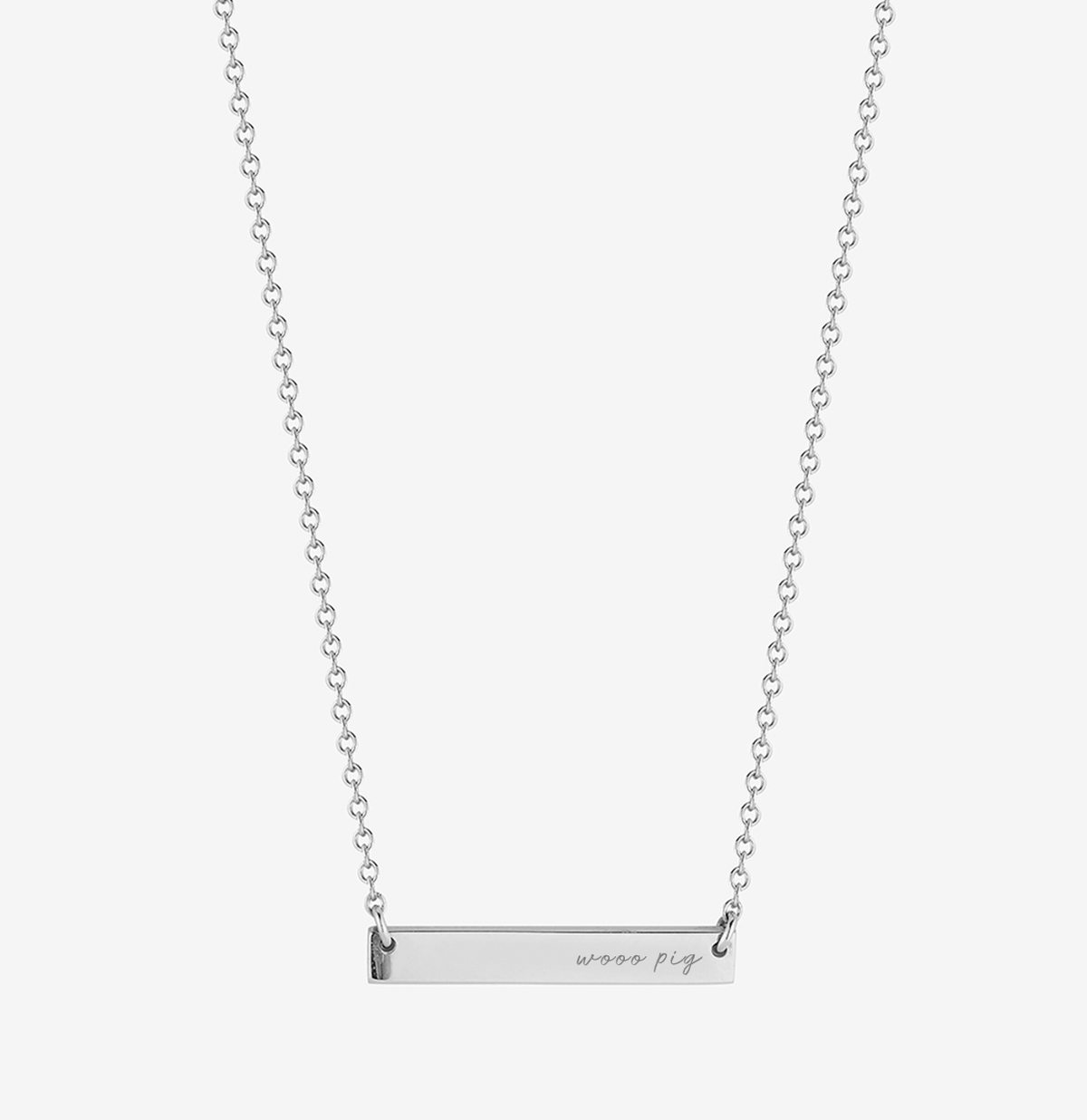 Arkansas Wooo Pig Horizontal Bar Necklace