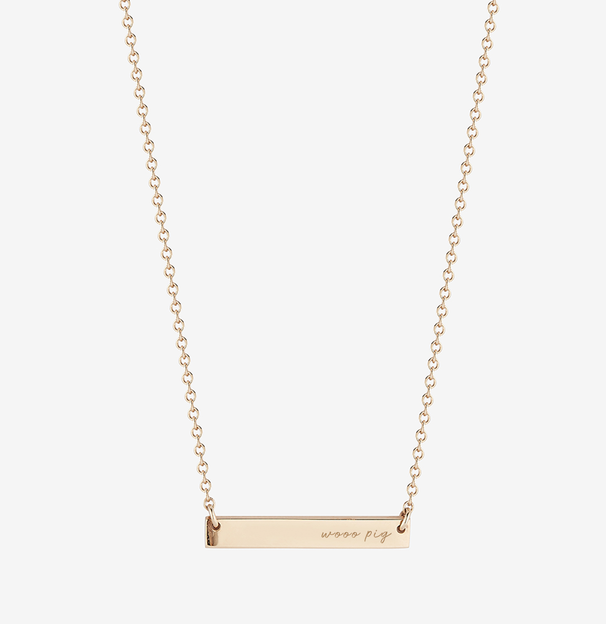 Arkansas Wooo Pig Horizontal Bar Necklace