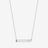 Alpha Sigma Tau Horizontal Bar Necklace in Sterling Silver