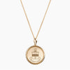 14K Gold and Cavan Gold Alpha Chi Omega AXO  Crest Sunburst Necklace