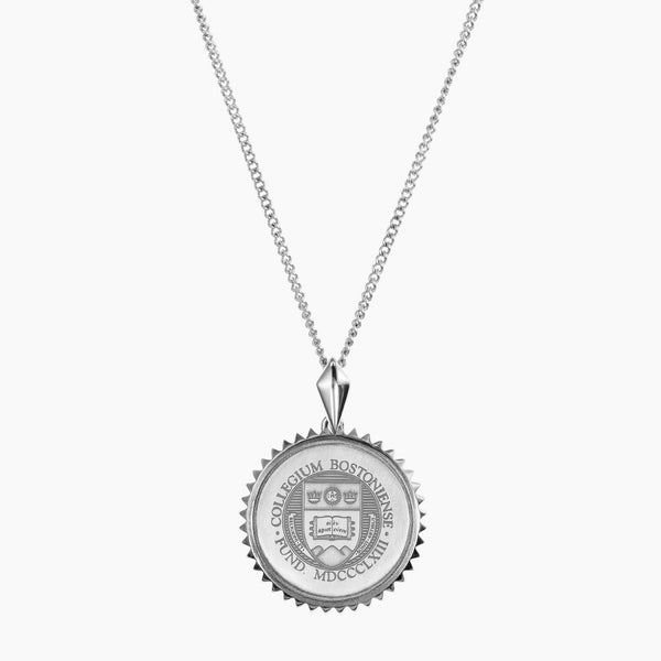 Sterling Silver Boston College Sunburst Necklace
