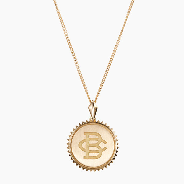 Gold Vermeil 14K Gold Boston College Vintage BC Sunburst Necklace