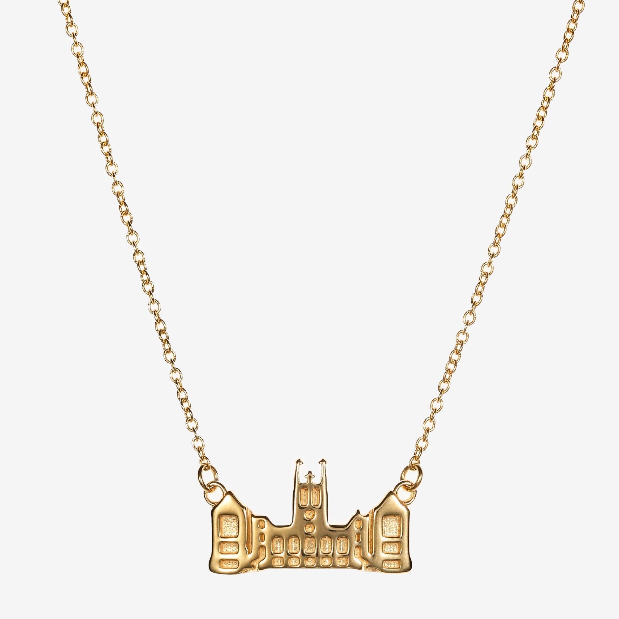 Gold Boston College Gasson Hall Necklace