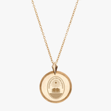 Bucknell University Seal Florentine Necklace Petite in Cavan Gold 14K Gold