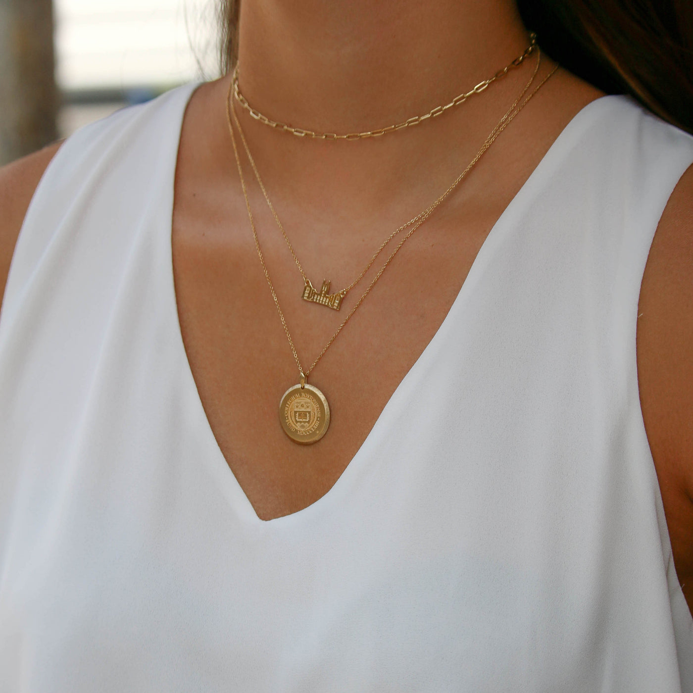 Gold Berkeley Florentine Necklace on Figure