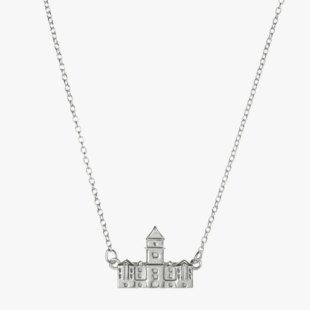 Silver Clemson Tillman Hall Necklace