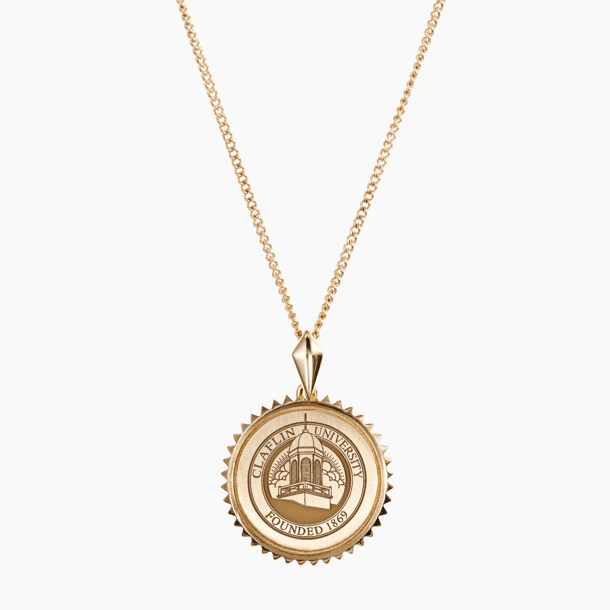 Claflin University Sunburst Necklace Gold