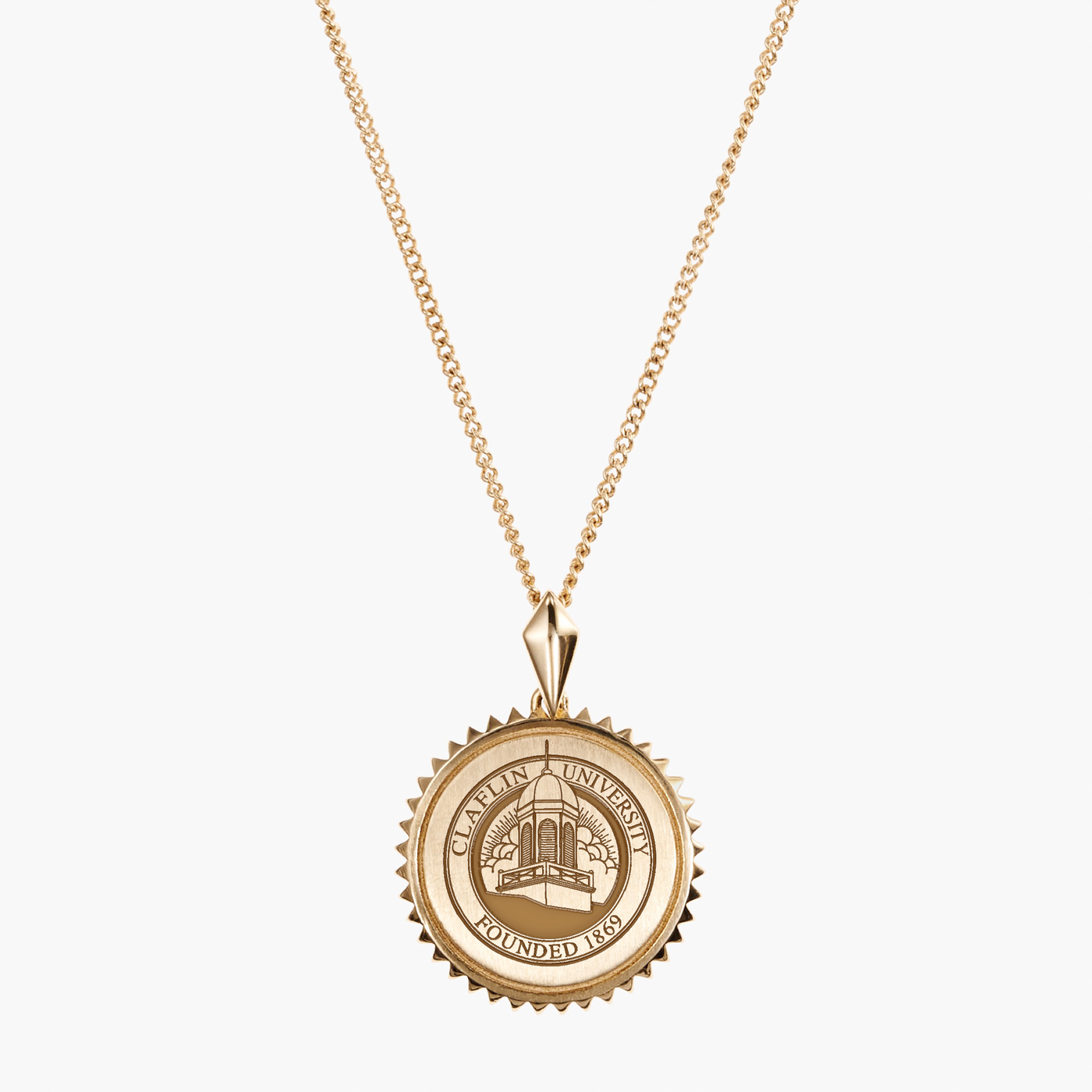 Claflin University Sunburst Necklace Gold