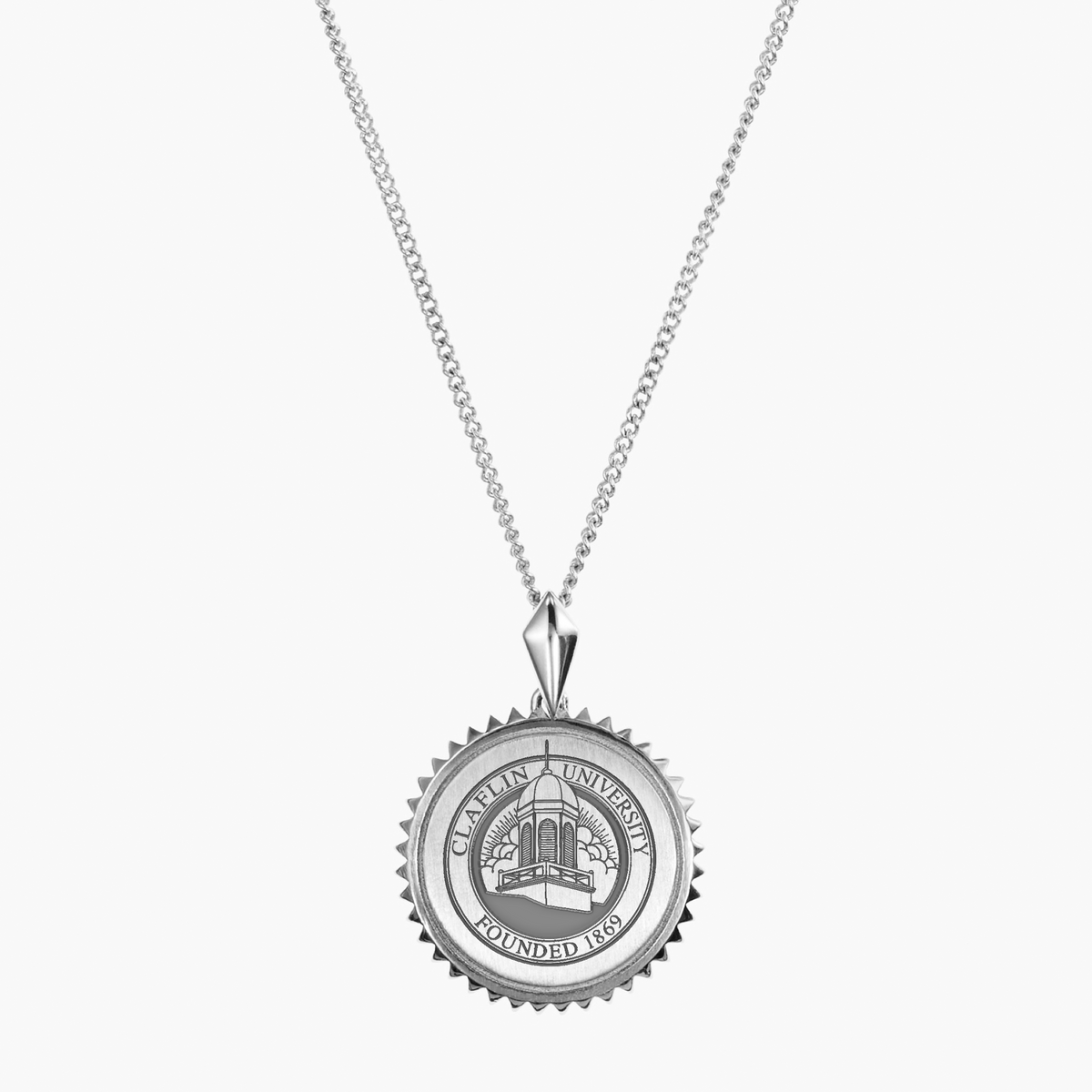 Claflin University Sunburst Necklace Silver