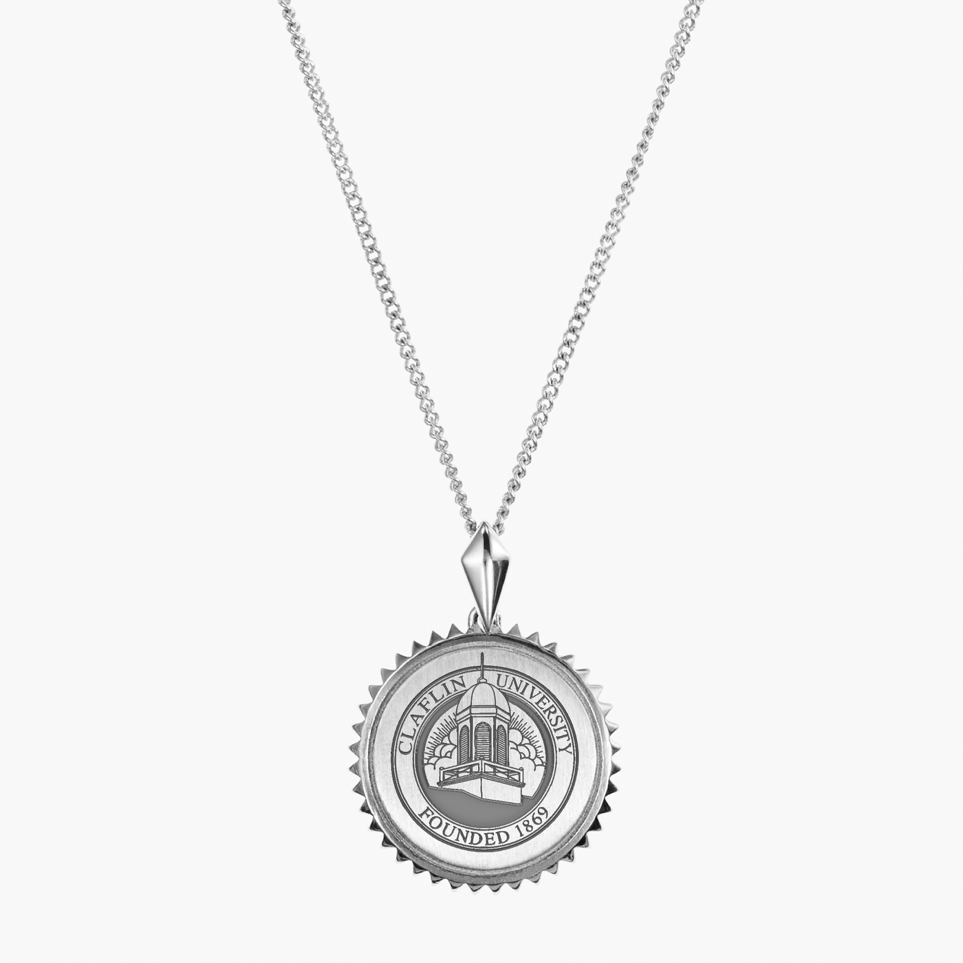 Claflin University Sunburst Necklace Silver