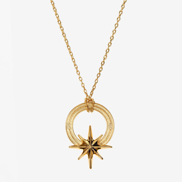 Gold Compass Star Necklace