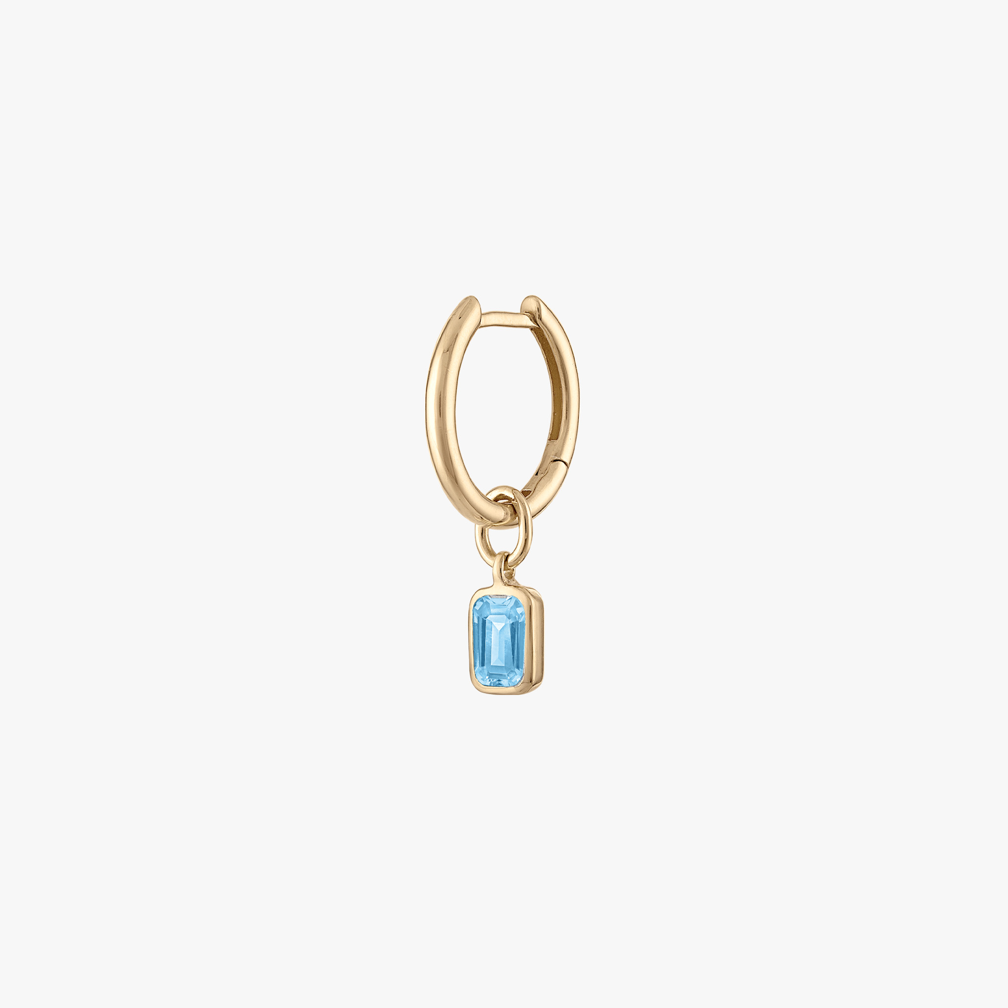 London Blue Topaz Baguette Hoop Earrings 9K Gold | Zohreh V. Jewelry | Wolf  & Badger