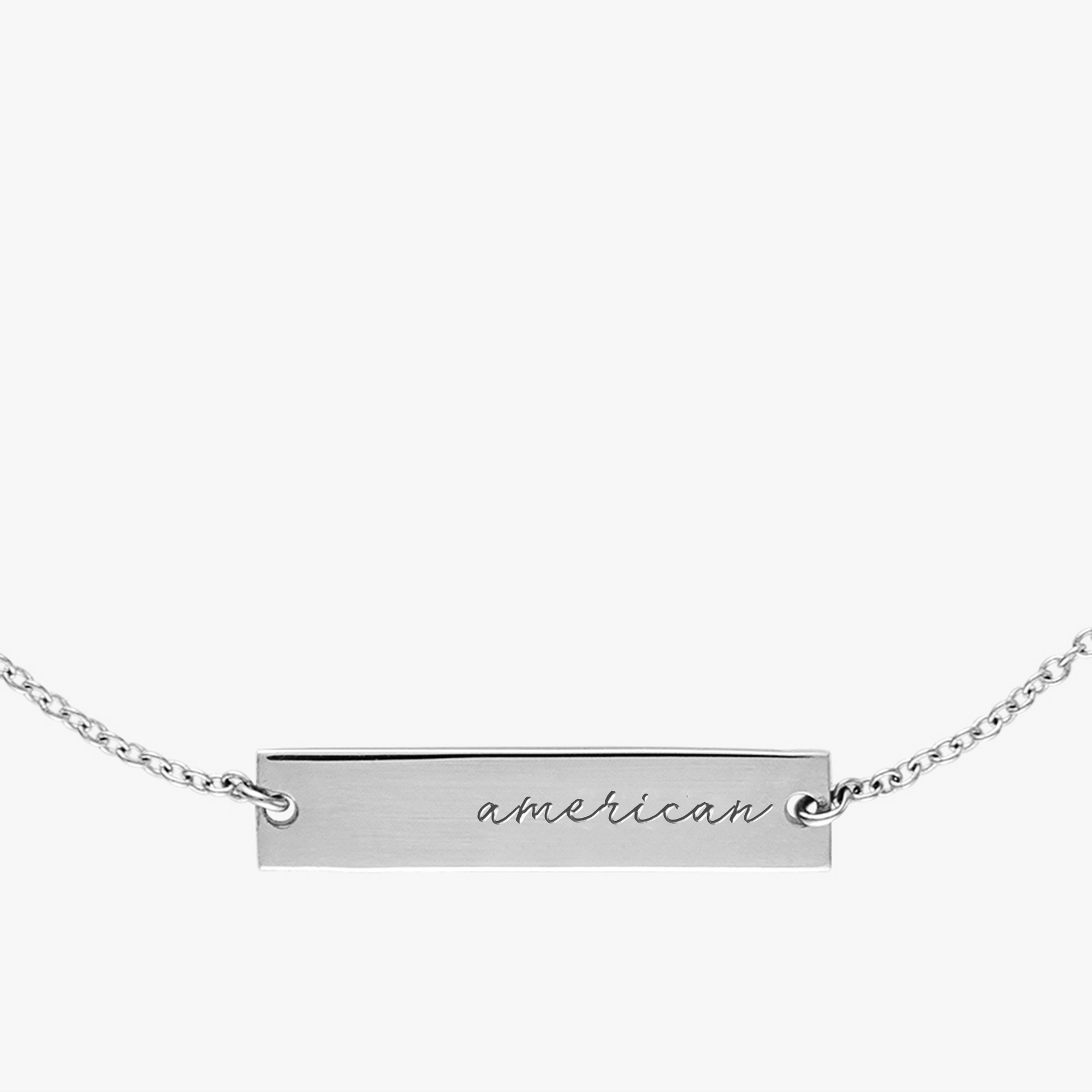 American Horizontal Bar Sterling Silver Close Up