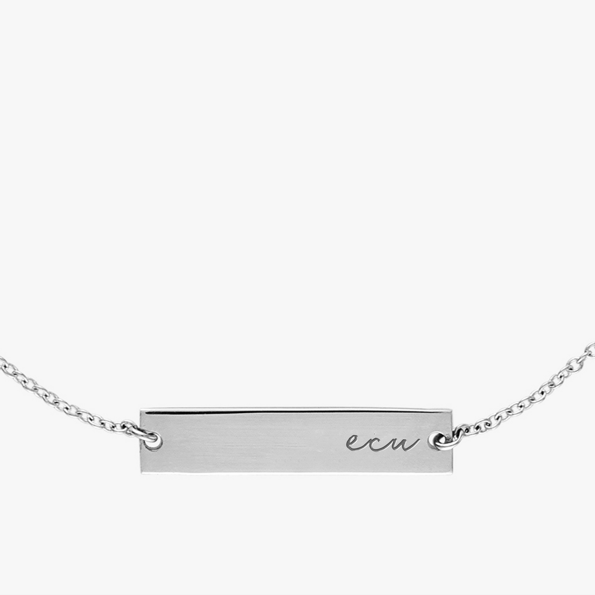 ECU Horizontal Necklace Sterling Silver Close Up