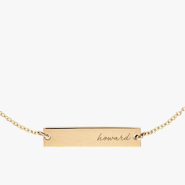 Howard University Horizontal Necklace Cavan Gold Close Up