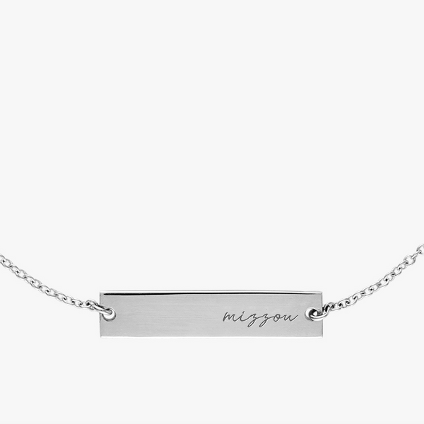 Mizzou Horizontal Necklace Sterling Silver Close Up