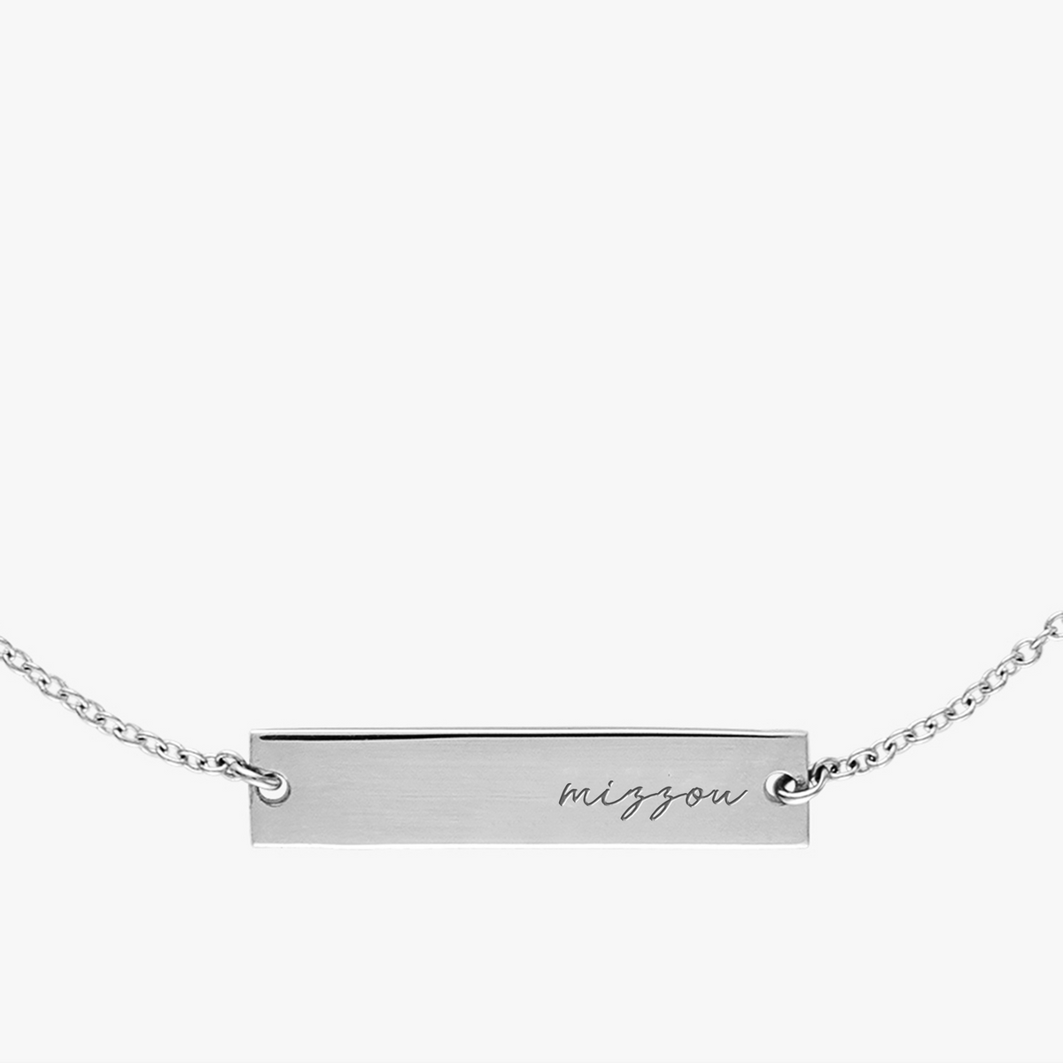 Mizzou Horizontal Necklace Sterling Silver Close Up