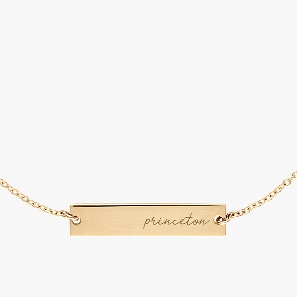 Princeton University Horizontal Necklace Cavan Gold Close Up