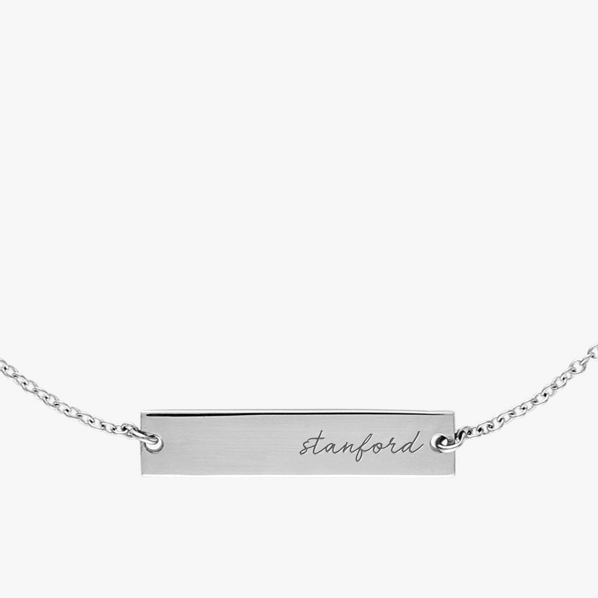 Stanford University Horizontal Necklace Sterling Silver Close Up