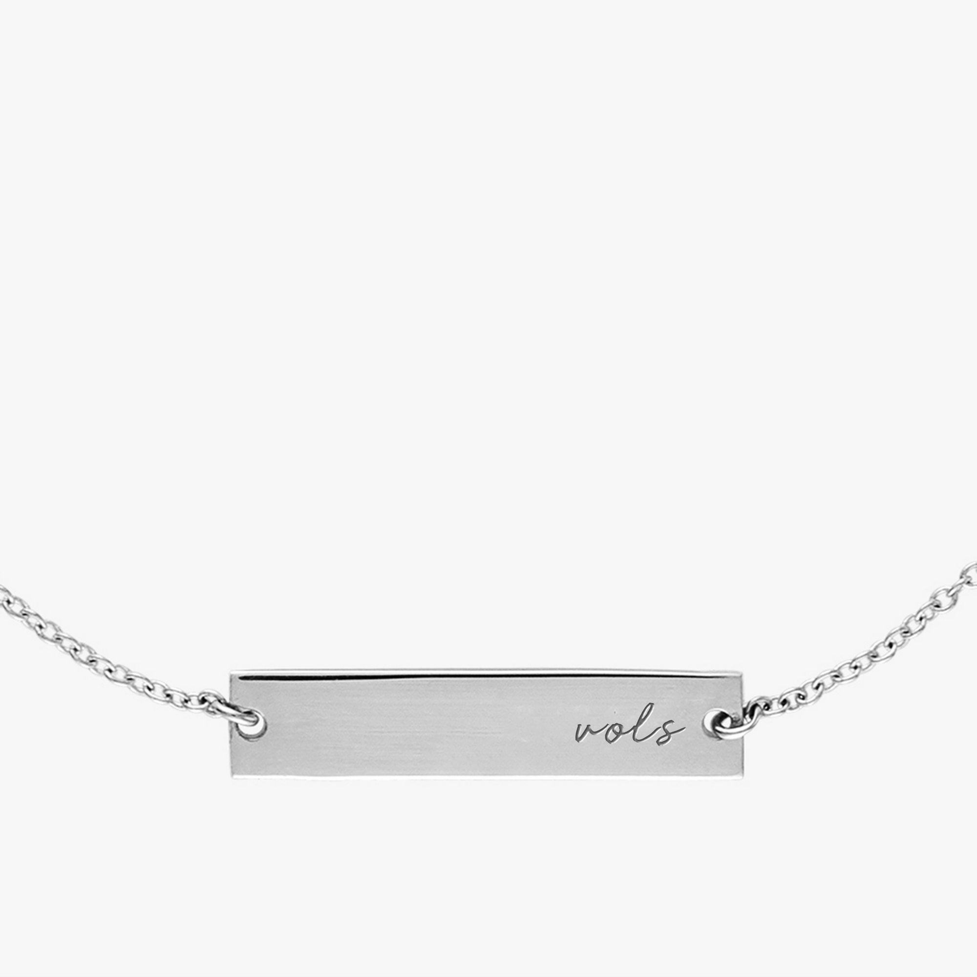 Tennesse Vols Horizontal Necklace Sterling Silver Close Up