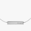 UGA Dawgs Horizontal Necklace Sterling Silver Close Up