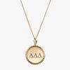 Gold Delta Delta Delta Sunburst Letters Necklace