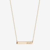 Delta Delta Delta Horizontal Bar Necklace in Cavan Gold and 14K Gold
