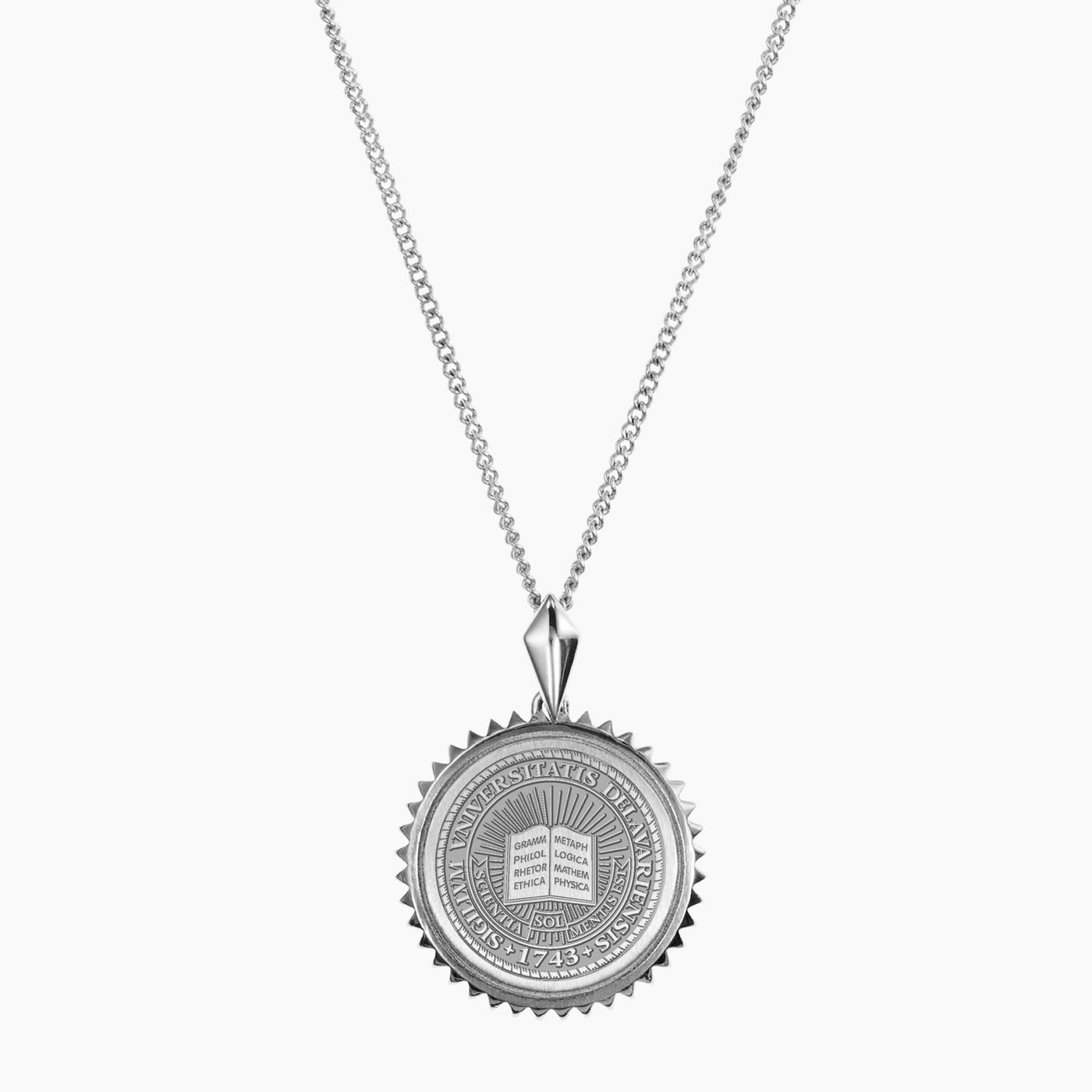 Sterling Silver Gold University of Delaware Crest Sunburst Necklace