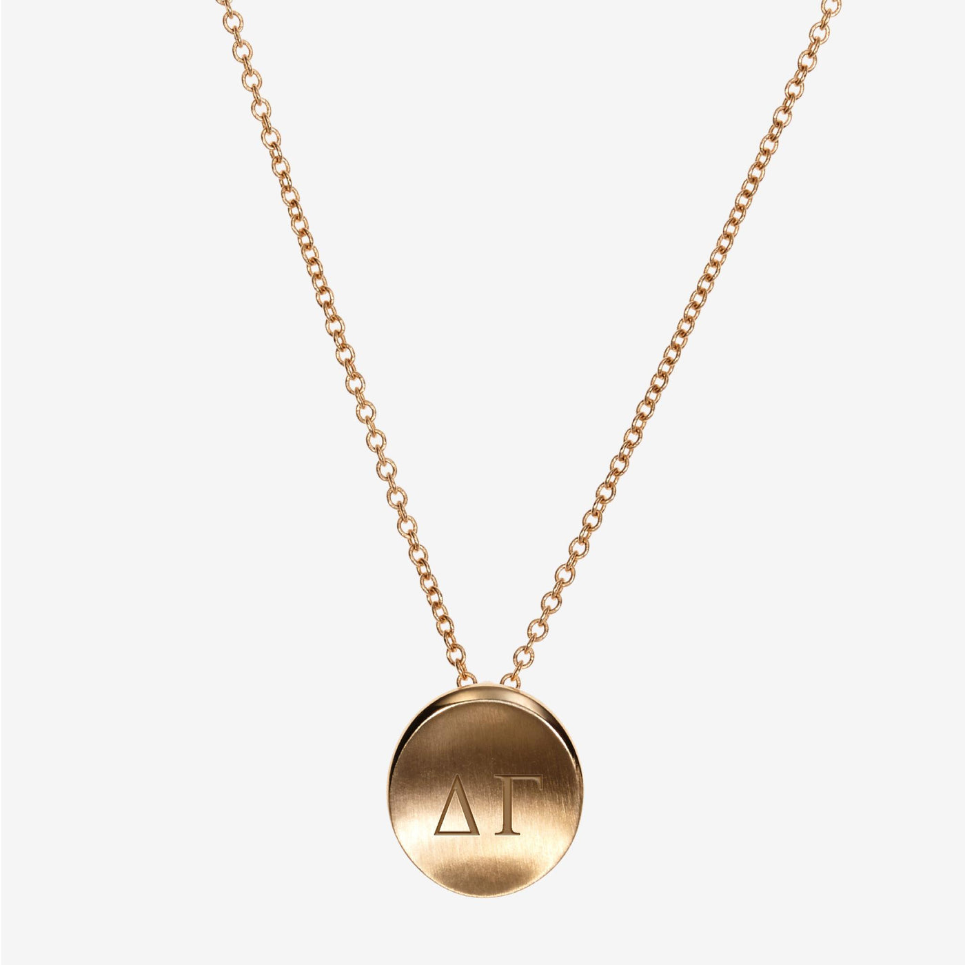 Gold Delta Gamma Letters Necklace Petite