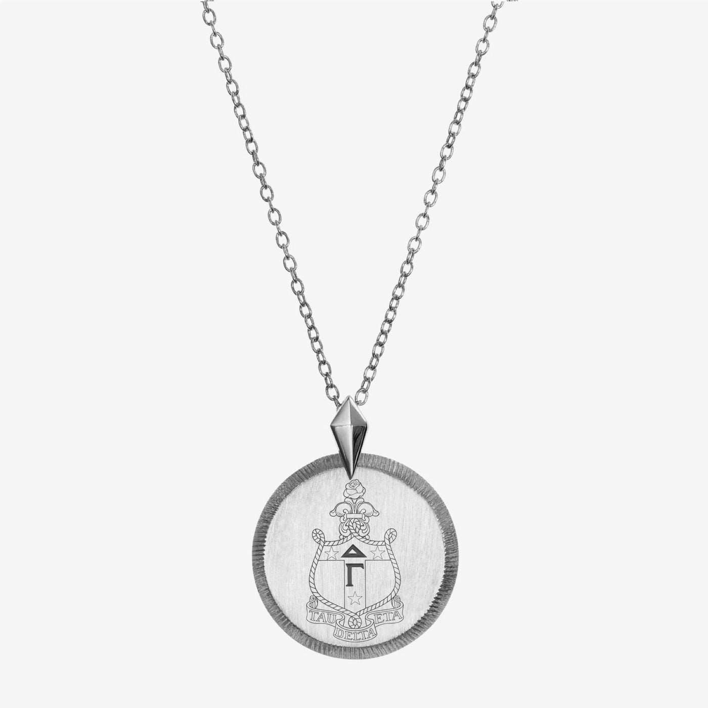 Sterling Silver Delta Gamma Florentine Crest Necklace Petite