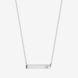 Delta Gamma Horizontal Bar Necklace in Sterling Silver